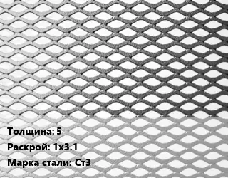 Лист просечно-вытяжной 5 1х3.1 Сталь: Ст3